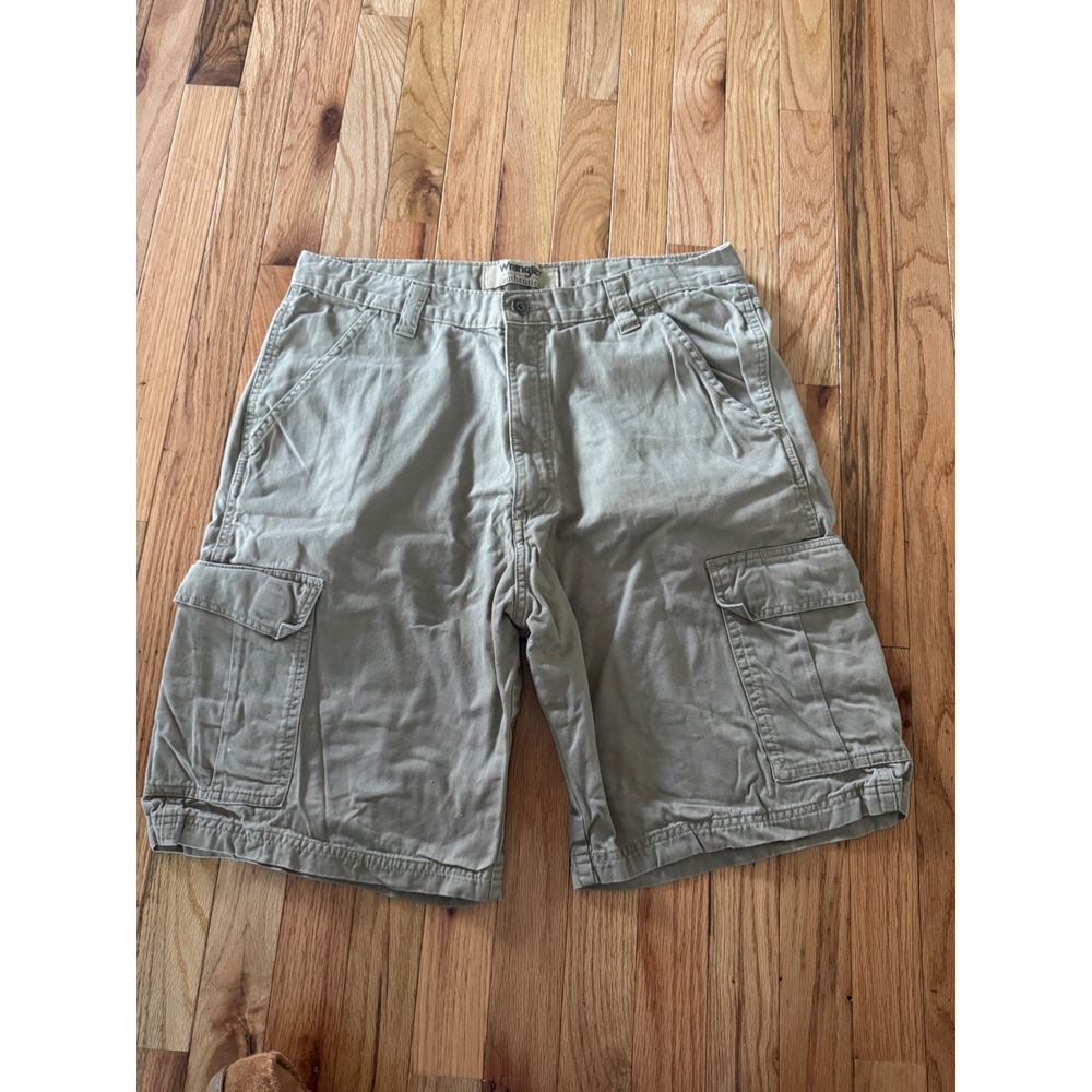 Wrangler Authentics Mens 34 Khaki Tan Cotton Twill Cargo Shorts ZM6LSBH